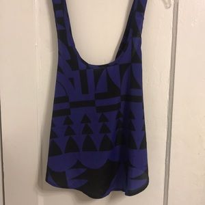 Open back purple/black Aztec tank